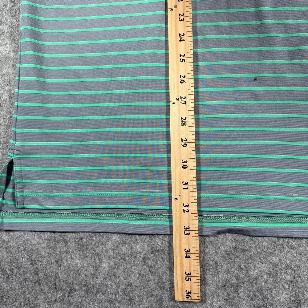 Peter Millar Summer Comfort Mens Polo‎ Shirt XL Gray Green Stripe Performance